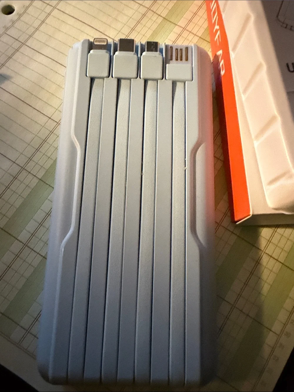 10000mAh Portable Power Bank - White